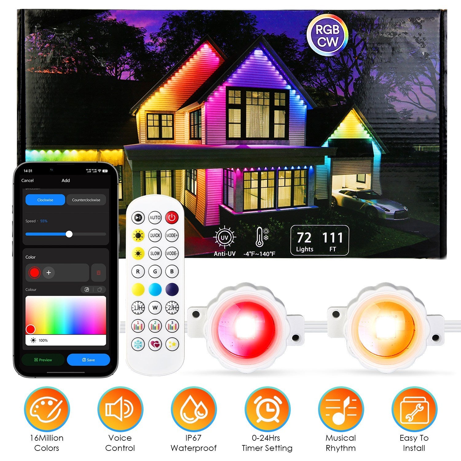 Permanent Outdoor Lighting | Works with Alexa & Google