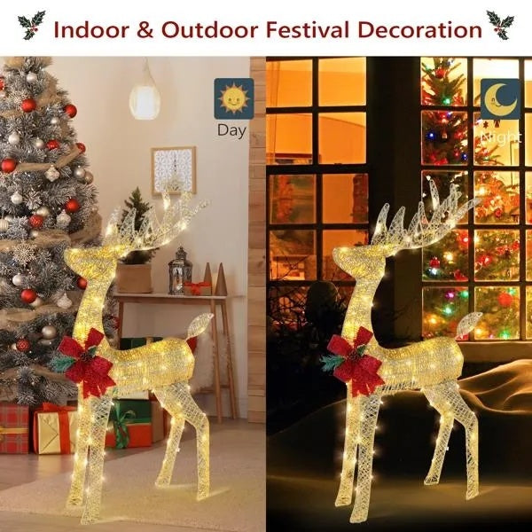 Lighted Christmas Reindeer Outdoor Decoration