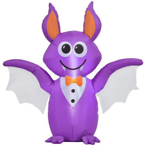 6-foot inflatable Halloween bat for outdoor display. It features built-in LED lights and is waterproof