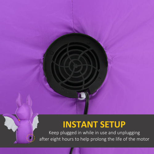 6-foot inflatable Halloween bat for outdoor display. It features built-in LED lights and is waterproof