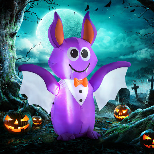 6-foot inflatable Halloween bat for outdoor display. It features built-in LED lights and is waterproof
